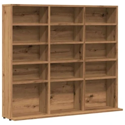 Afbeelding van vidaXL Cd kast 100x23x89,5 cm bewerkt hout artisanaal eikenkleurig