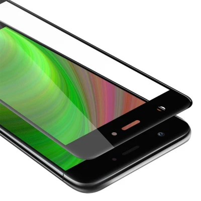 Afbeelding van Cadorabo Screenprotector geschikt voor Huawei NOVA Volledig scherm pantserfolie Beschermfolie in TRANSPARANT met ZWART Gehard (Tempered) display beschermglas 9H hardheid 3D Touch