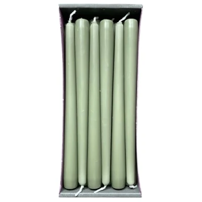 Afbeelding van Nordring 12 conische kaarsen 2,3 x 25 cm stofgroen