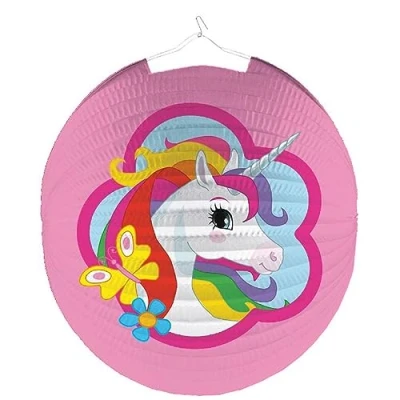 Image de Lampion Unicorn Rainbow Round 25cm