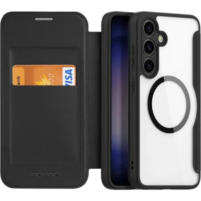 Afbeelding van Dux Ducis Telefoonhoesje geschikt voor Samsung Galaxy S24 Hoesje Magsafe Magneet Skin X Pro Book Case Series Zwart