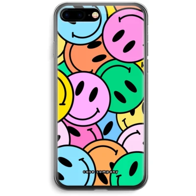 Afbeelding van Case Company® hoesje geschikt voor iPhone 7 PLUS Smiley N1 Soft Cover Telefoonhoesje Bescherming aan alle Kanten en Schermrand