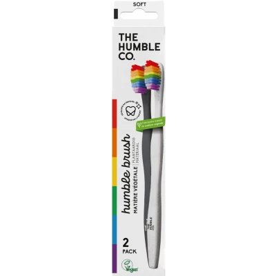 Afbeelding van The Humble Co. Tandenborstel Plant Based Sensitive Zwart/Wit Proud 2 St.