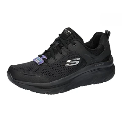 Afbeelding van Skechers Sport D&#039;LUX Walker Sneakers laag black, Dames, Maat: 39.5, Black Leer en textiel