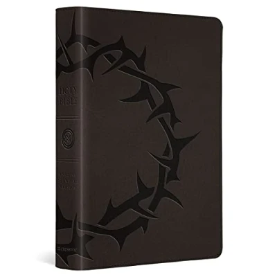 Afbeelding van ESV Large Print Compact Bible (Trutone, Charcoal, Crown Design)