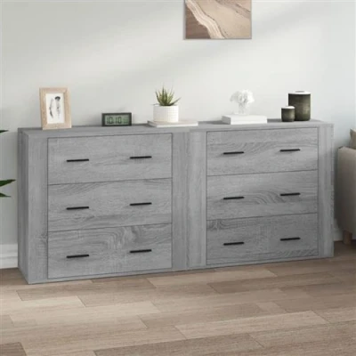 Afbeelding van vidaXL Dressoirs 2 st bewerkt hout grijs sonoma eikenkleurig