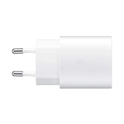 Image de Samsung Chargeur USB C, Adaptateur Secteur 25W Ultra Rapide, C vers USB, Charge Original, sans câble, Blanc
