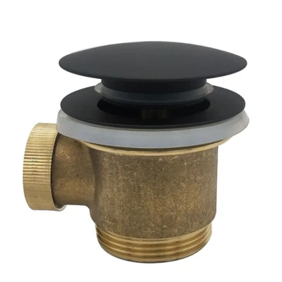 Afbeelding van Wiesbaden Losse clickwaste 11/2&quot; compleet tbv vrijstaande baden, mat zwart