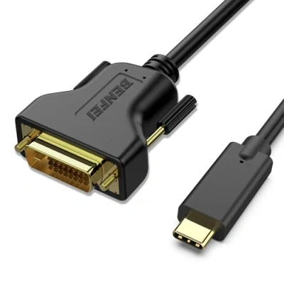 Afbeelding van USB C naar DVI kabel 1,8 meter, BENFEI type [Thunderbolt 3] Compatibel voor MacBook Pro 2019/2018/2017, Samsung Galaxy S9/S8, Surface Book 2, Dell XPS 13/15, Pixelbook en meer