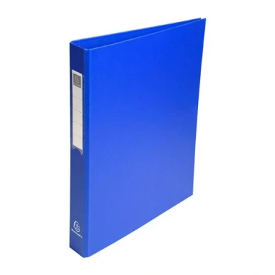 Image de Exacompta Classeur 4 Anneaux Polypropylene D25mm Bleu + Porte Etiquette