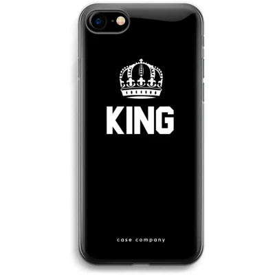 Afbeelding van Case Company® hoesje geschikt voor iPhone 7 King zwart Soft Cover Telefoonhoesje Bescherming aan alle Kanten en Schermrand