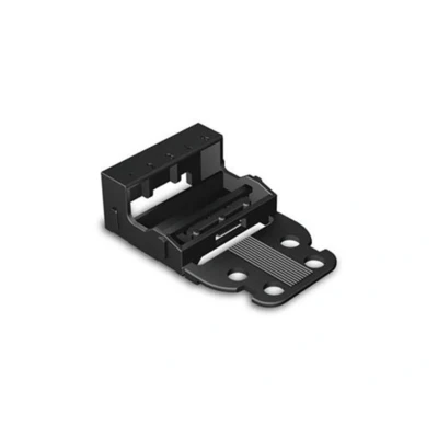 Afbeelding van BEVESTIGINGSADAPTER VOOR 5 DRAADSKLEMMEN SERIE 221 4 mm² MET KLIKVOETJE HORIZONTALE MONTAGE ZWART