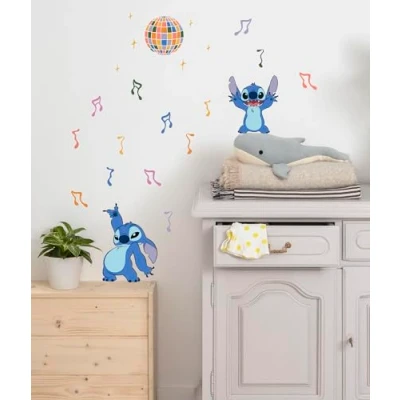 Afbeelding van Komar Stitch Music muursticker 50 x 70 cm Disney kinderkamer meerkleurig
