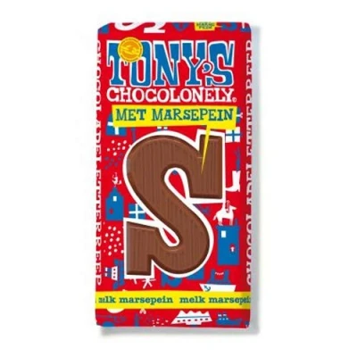 Afbeelding van Chocoladeletter Tony&#039;s Chocolonely melk marsepein S 180gr