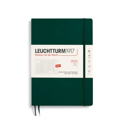 Afbeelding van Leuchtturm Maand agenda+notitie 2025 forest green 18.x25.5cm