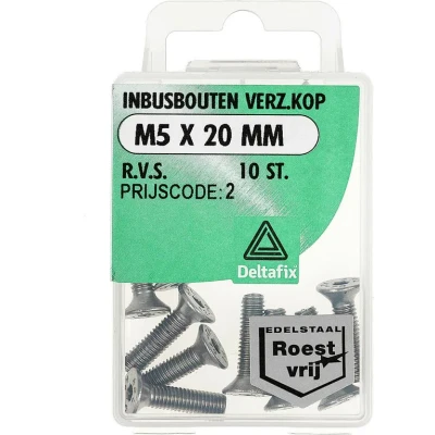 Afbeelding van Inb.bout verz.kop m5x20mm rvs 10st Deltafix