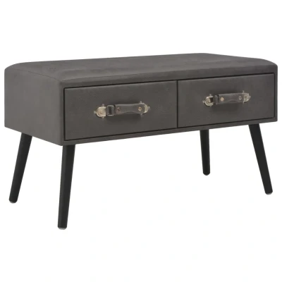 Afbeelding van Salontafel 80x40x46 cm kunstleer grijs
