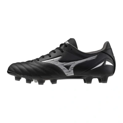 Afbeelding van Mizuno Morelia NEO IV PRO MIX Voetbalschoenen met metalen noppen, Heren, Maat: 46, Black/galaxy silver Hoogwaardig imitatieleer