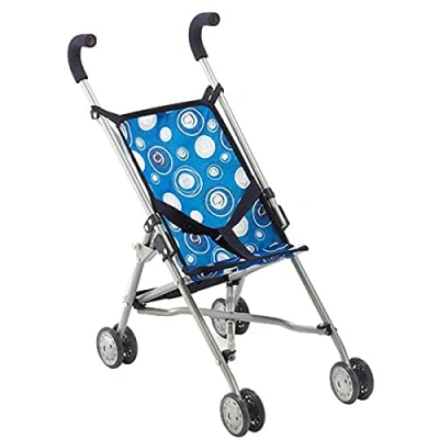 Afbeelding van Bayer Chic 2000 Mini Poppenbuggy Roma Blauw met luchtbellen