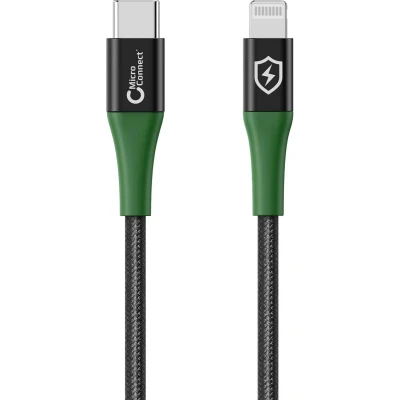 Afbeelding van Microconnect MC SMART USB C L 2 Lightning kabel m Zwart, Groen