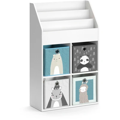 Afbeelding van Vicco kinderboekenkast &quot;Luigi&quot;, wit, 72 x 114,2 cm met 4 vouwdozen