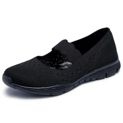 Afbeelding van Skechers Seager Power Hitter Mary JanesFemme, Zwart Flat Knit