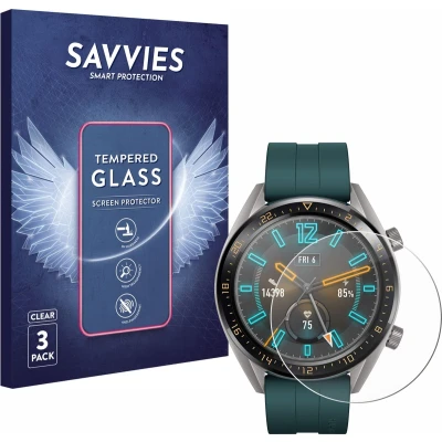 Afbeelding van Savvies Glas Screenprotector voor Huawei Watch GT Active Gehard Beschermglas 9H (3 Stuks)
