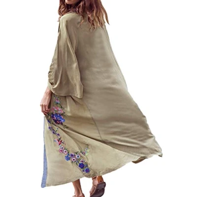 Afbeelding van YouKD Lange zomerjurk Voor dames Boheemse stijl op het strand, Marineblauw 1