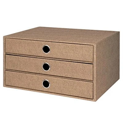 Afbeelding van Rössler S.O.H.O. 1524452603 Doos met 3 laden voor DIN A4 greepgat, hazelnoot, 343 x 250 185 mm, 1 stuk