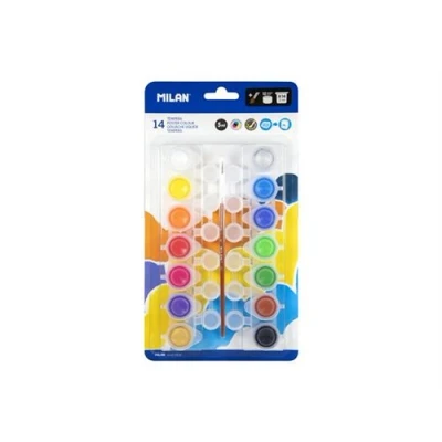 Image de MILAN Ensemble de peinture 29 parties à tempera 14 couleurs assorties 5 ml