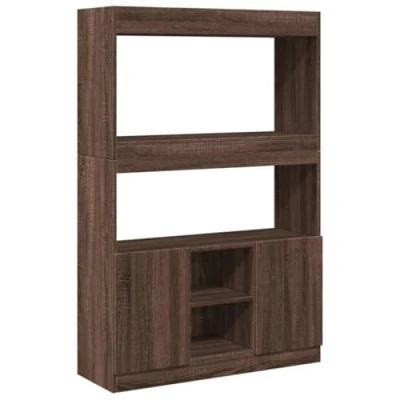 Image de vidaXL Buffet haut chêne marron 92x33x140 cm bois d&#039;ingénierie3309615