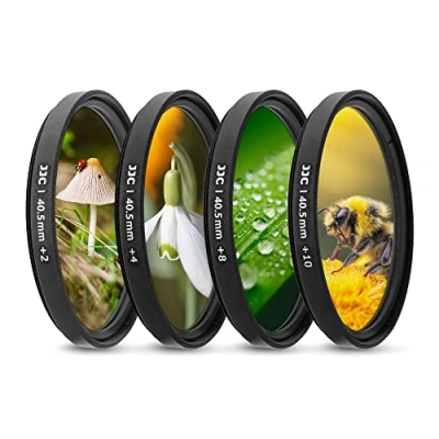 Afbeelding van JJC 40,5 mm close up macro filterset (+2, 4, 8, 10) met filterzak voor Sony Alpha A6600 A6500 A6400 A6300 A6000 + E 16 50 lens en andere lenzen