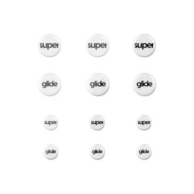 Afbeelding van Superglide Muispads van glas, super glad, gepolijste ronde rand, supersnelle gaming muisvoeten met duurzame zool voor universeel 6 mm + 9 mm, 12 stuks (S type, wit)