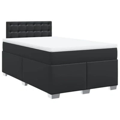 Afbeelding van vidaXL Boxspring met matras kunstleer zwart 120x200 cm