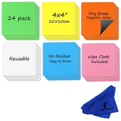 Afbeelding van Magnetische etiketten Magneten (Pense Beest Magneten) Set van 24 10 x cm voor Whiteboard Magneet Beschrijfbaar Koelkast