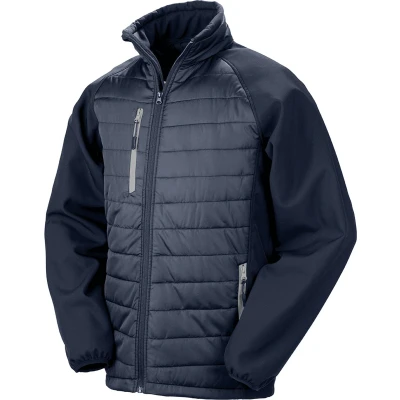 Afbeelding van Result Black compass gewatteerde softshelljas R237X Navy / Grey