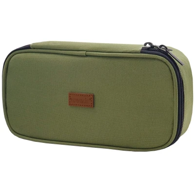 Afbeelding van Yommie XXL Oxford Pennenetui met ritssluiting, eenvoudig etui, organizer voor tieners, jongens en meisjes, Army Olive,