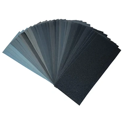 Afbeelding van Miady 36 vellen schuurpapier, korrel 120 3000, nat en droog, voor auto, meubels, hout, steen, lak, metaal, glas, 23 x 9 cm
