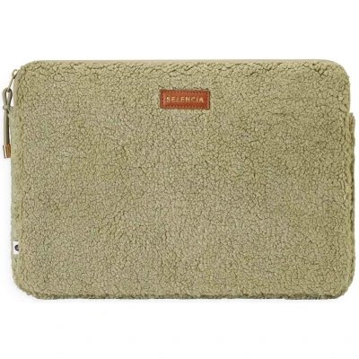 Afbeelding van Selencia Laptop Sleeve Laptophoes geschikt voor 14 inch / 14.2 13.6 13.3 Teddy groen