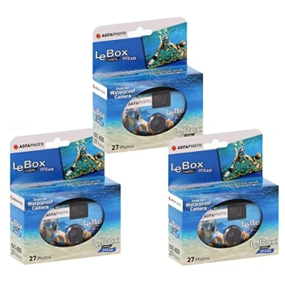 Afbeelding van Agfa Le Box Ocean Wegwerpcamera 400 Asa 27 poses waterdicht 3 stuks