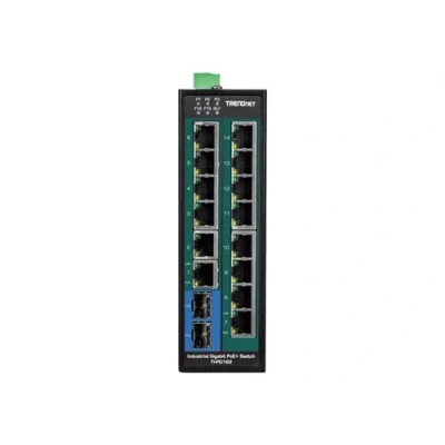 Image de TRENDnet TI PG162 Industrial commutateur non géré 14 x 10/100/1000 + 2 SFP Gigabit combiné Montage sur rail DIN fixation murale Tension CC