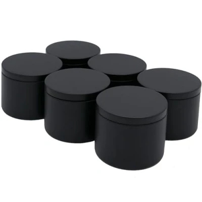 Afbeelding van Dosenritter 6 ronde juwelendoosjes van mat metaal 5,7 x 6,5 cm (H Ø) ook ideaal als stempelopslag (zwart)