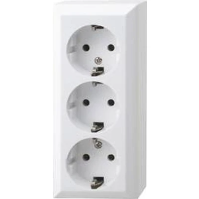 Afbeelding van REV 0510090777 Wandcontactdoos Compleet 3 voudig Wit