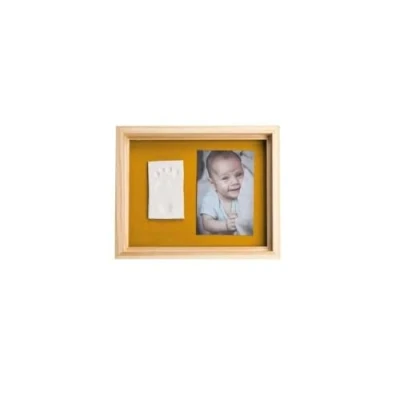 Afbeelding van BabyArt Pure Frame 1 Gipsafdruk en Foto Hout/Geel/Groen