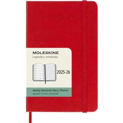 Image de Agenda civil Moleskine 18 mois Semainier Format Poche Dur Rouge