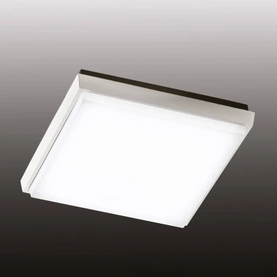 Afbeelding van LED buiten plafondlamp Desdy, 24x24 cm, wit