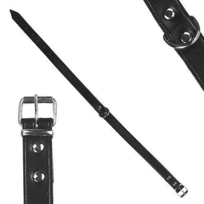 Afbeelding van Goedkope hondenhalsband leer 16mm zwart