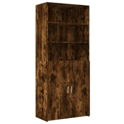 Afbeelding van vidaXL Hoge kast 80x42,5x185 cm bewerkt hout gerookt eikenkleurig