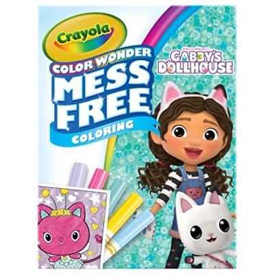 Afbeelding van CRAYOLA Color Wonder Gabby&#039;s Dollhouse Kleurboek zonder rommel met 18 kleurpagina&#039;s en 5 Magic markers voor kinderen vanaf 3 jaar