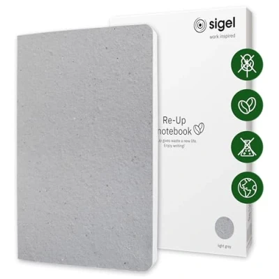 Afbeelding van Sigel notitieboek Re Up A5 lichtgrijs gelinieerd softcover SI RU101